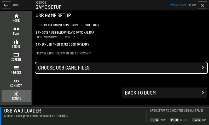 The three setup steps for Doom.