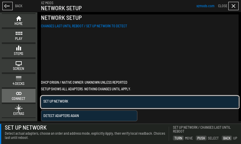 NETWORK SETUP before the adapters have been read