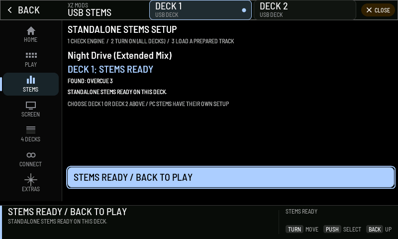 STEMS READY: STEMS READY / BACK TO PLAY