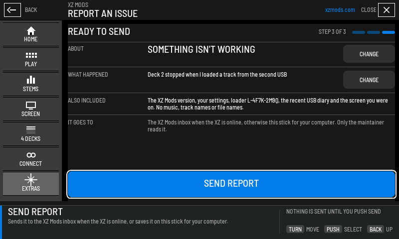 Step 3: what will be sent.