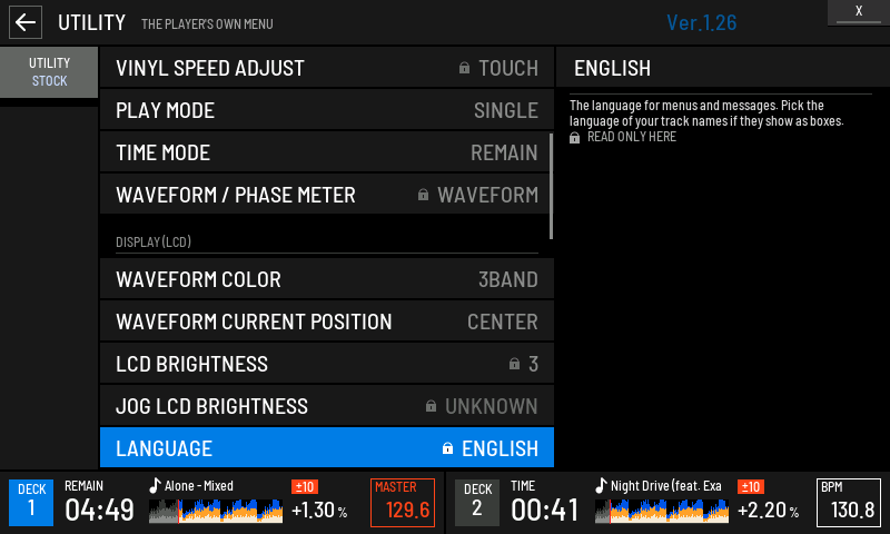 A locked setting further down. Its help says it is read only here