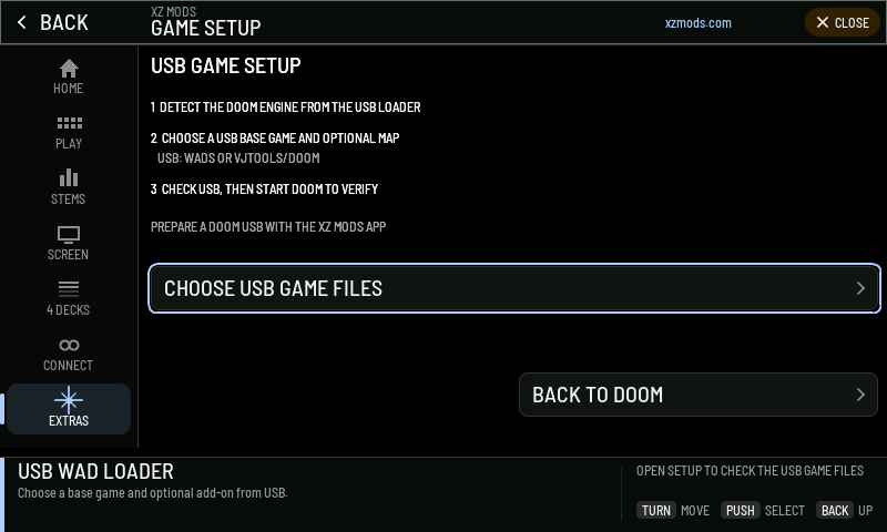 The three setup steps for Doom.