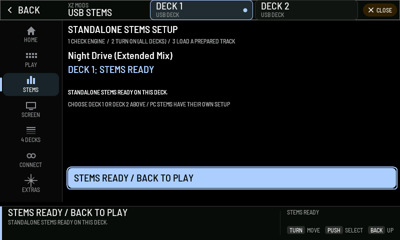 The setup page reached from MODS
