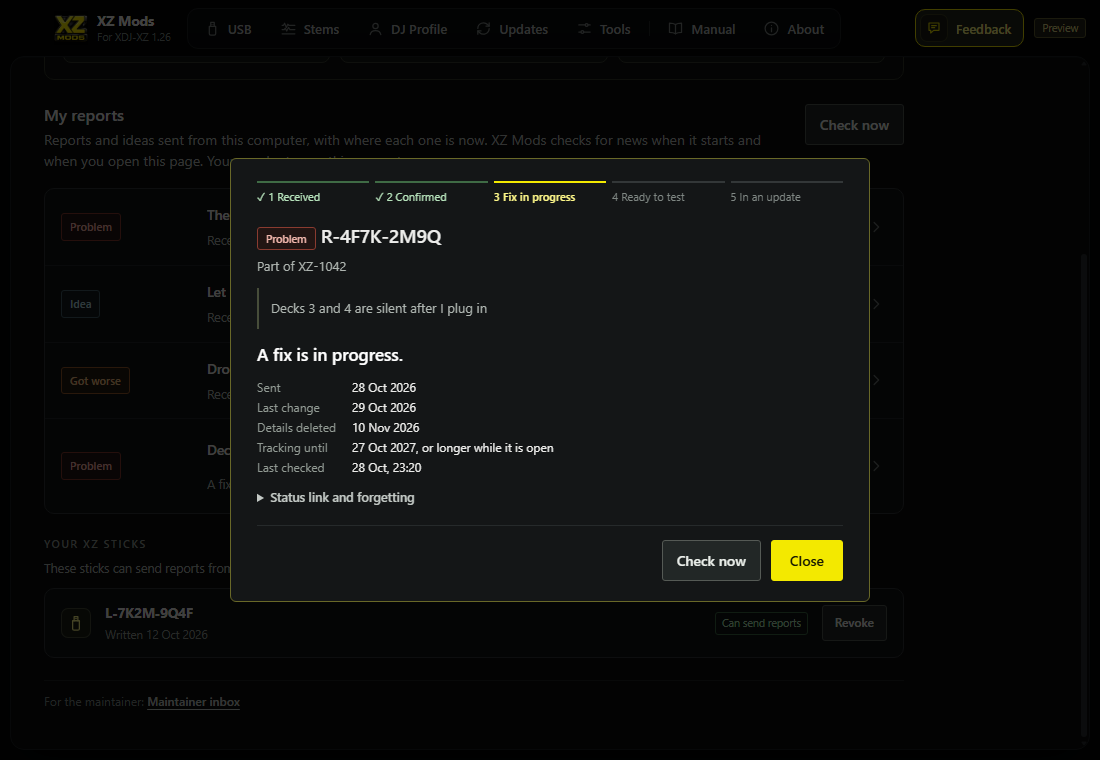 A problem the maintainer confirmed, with a fix in progress.
