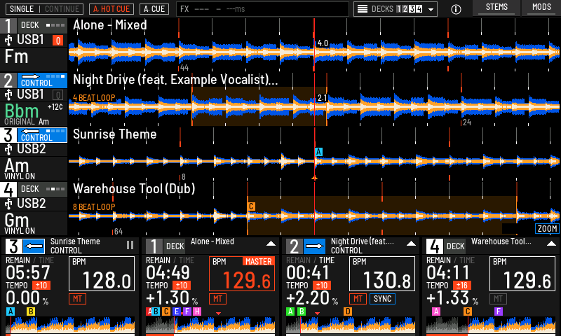 The play screen with the left side on deck 3. Its tag and channel read CONTROL