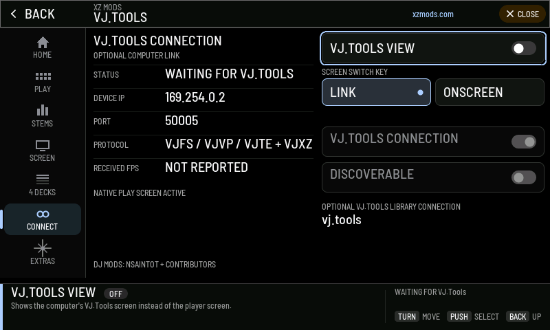 Waiting for VJ.Tools. The link controls are read only on this player