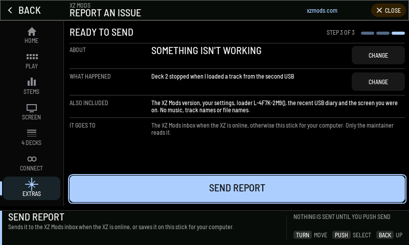 Step 3: what will be sent.