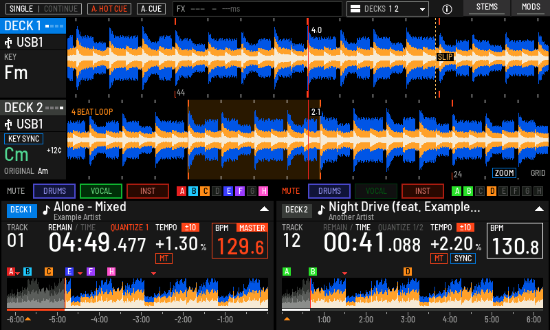 VOCAL muted on deck 2