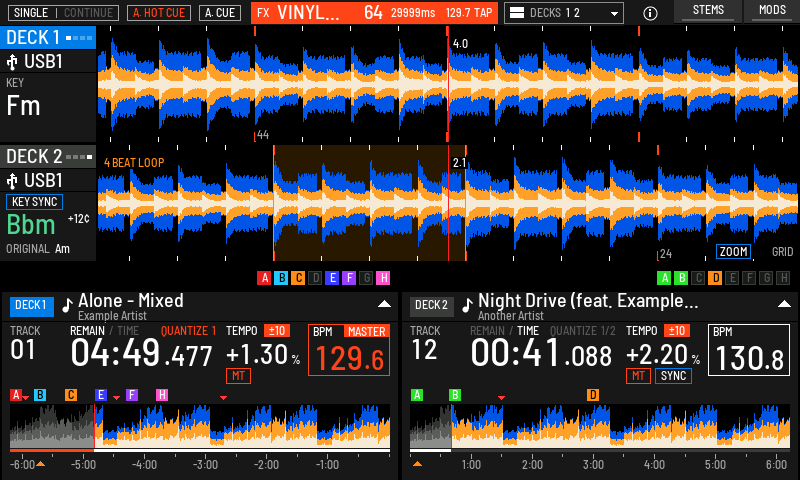 VINYL BRAKE with a long time and the FX BPM set by TAP