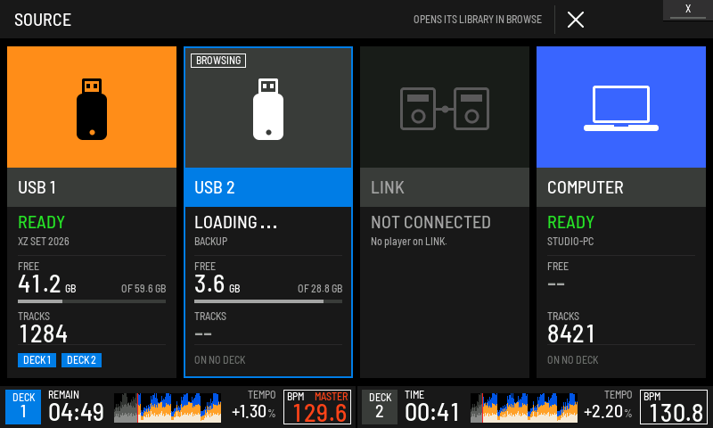 USB2 being browsed while it loads