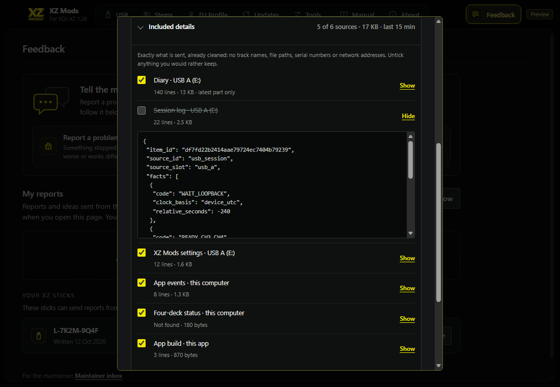 Included details, opened, with one source shown and one left out.