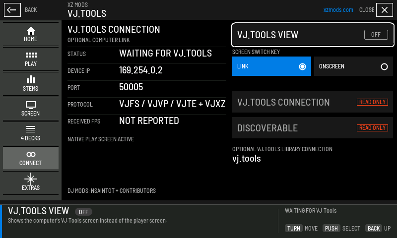 Waiting for VJ.Tools. The link controls are read only on this player
