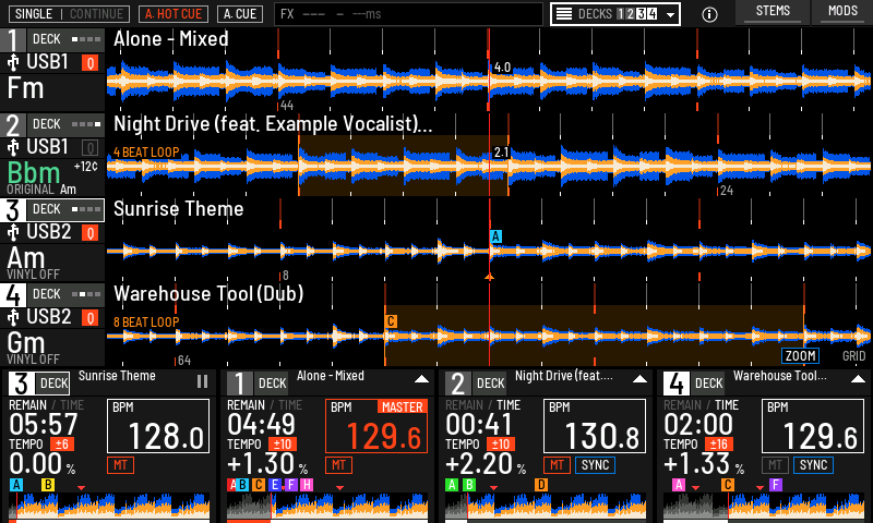 The play screen after a load