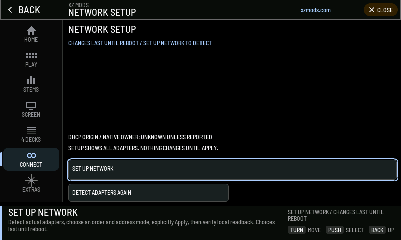 NETWORK SETUP before the adapters have been read