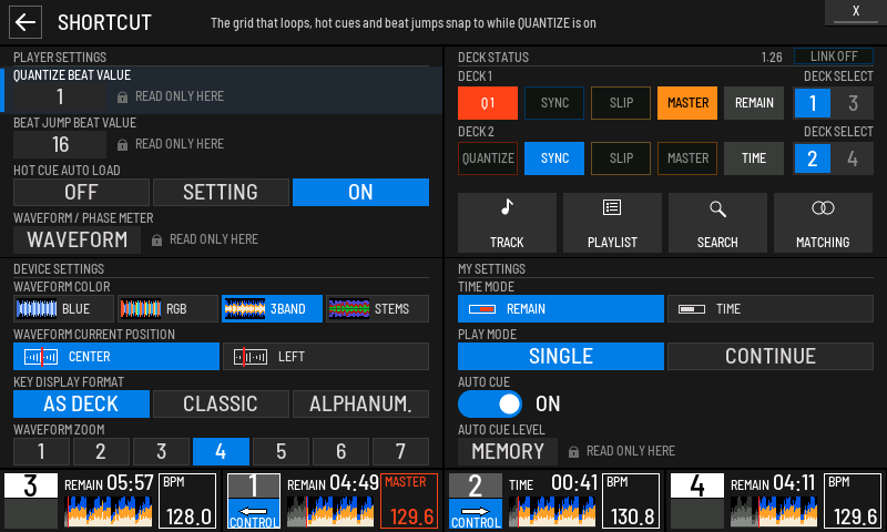 DECK SELECT with both sides on decks 1 and 2
