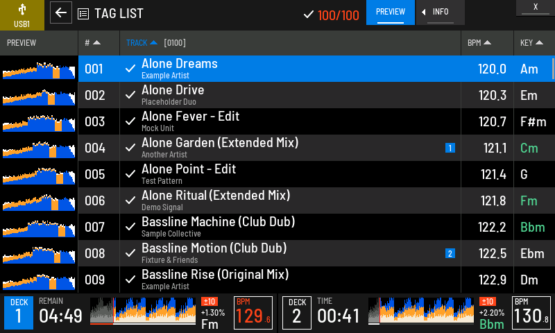 The tag list full at 100 tracks