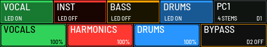 Four stems with the software's on and off state shown