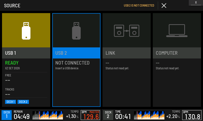 USB2 asked for with nothing in it