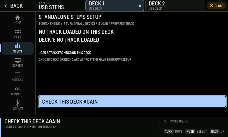 NO TRACK LOADED