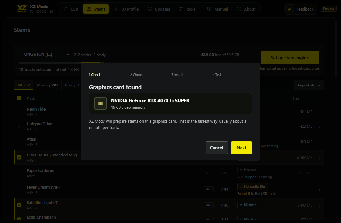 Step 1. The graphics card the engine will use