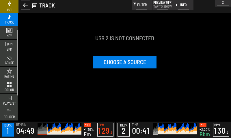 BROWSE on a USB that has been removed: no old rows remain